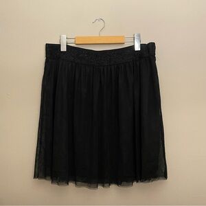 ✌️2/$10✌️ Maurices Black Mesh Tulle Circle Skirt w Glitter Waist Band – Size XL